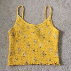 Yellow flower pattern tank top